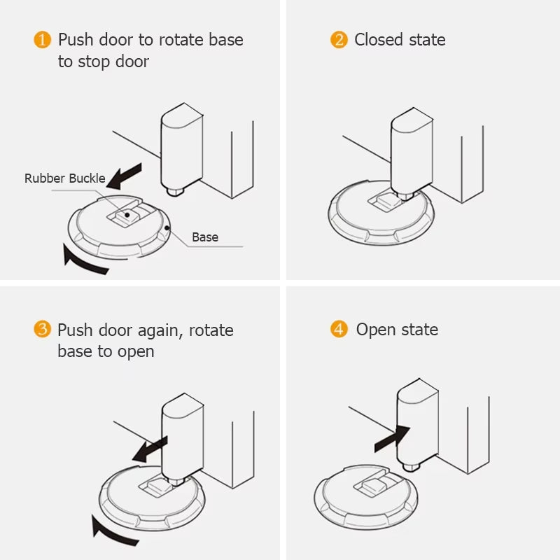 Heavy Duty Magnetic Stopper Mechanical Door Stop Adjustable Door Holder Non-Punch Sticker Furniture Hardware